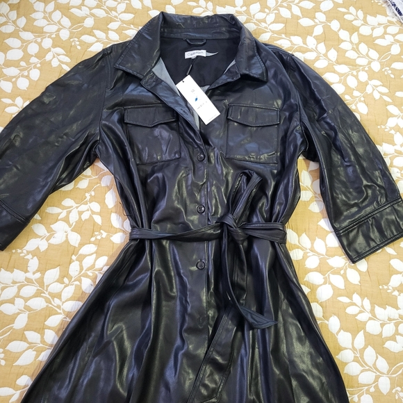 Faux leather button-up dress - Picture 5 of 7